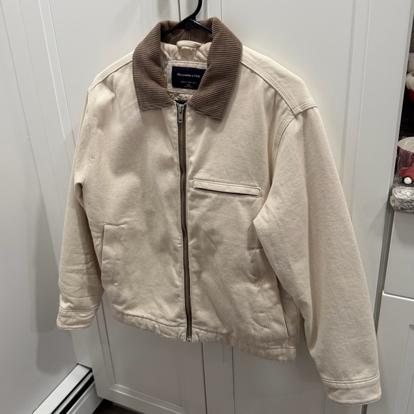 Abercrombie and Fitch workwear zip jacket with corduroy collar - Picture 3 of 5